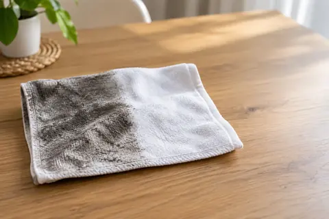 Testul cu carpa alba: praful din interiorul aparatului